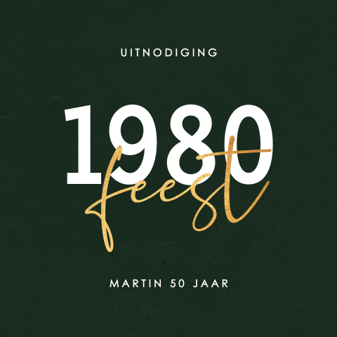 Uitnodiging verjaardag met geboortejaar