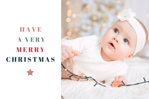 Kerstkaart met eigen foto en ronde hoeken