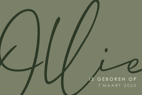 Typografisch geboortekaartje voor jongen
