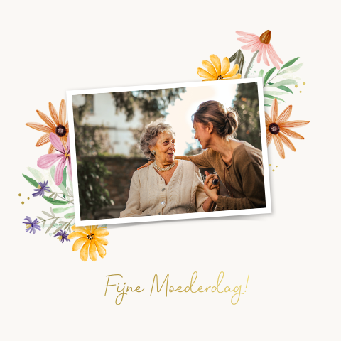 Wenskaart Moederdag bloemen foto