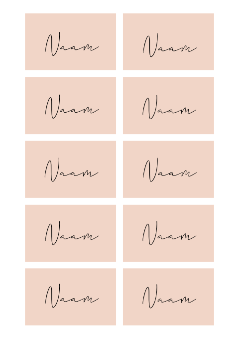 Naamkaartjes handlettering 21 diner