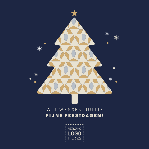 Zakelijke kerstkaart met kerstboom in patroon