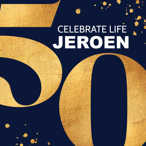 Abraham uitnodiging vijftig jaar met goud