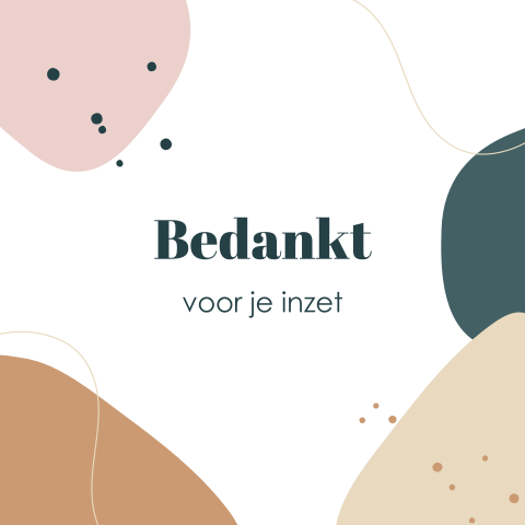 Wenskaart zakelijk bedankt met organische vormen
