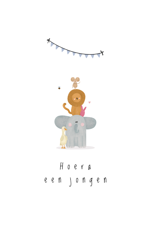 Wenskaart dieren geboorte