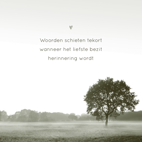 Condoleance wenskaart natuurfoto quote