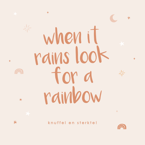 Wenskaart sterkte met quote over regenboog