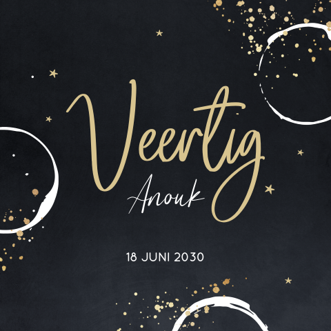 Originele uitnodiging verjaardag 40 met goud