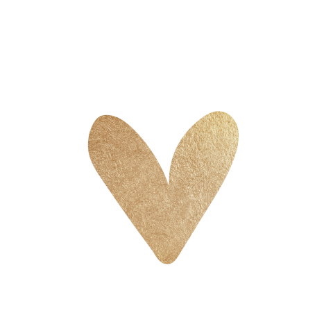 Rond label voor aan trouwkaart met gouden hart