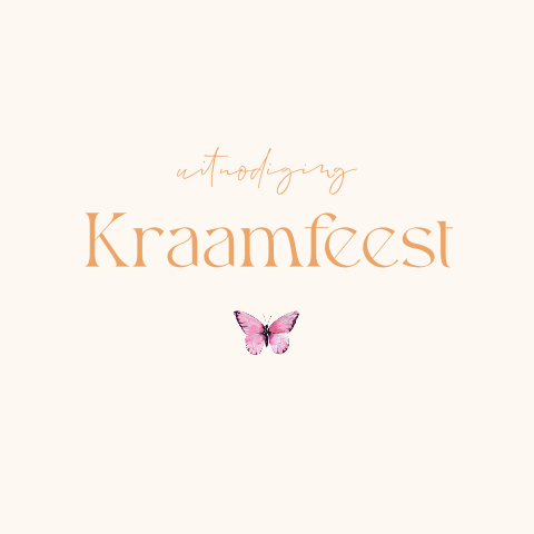 Kraamborrelkaartje met vlinder