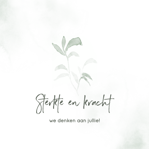 Wenskaart overlijden watercolour takje