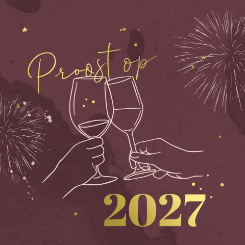 Uitnodiging nieuwjaarsborrel met goudfolie