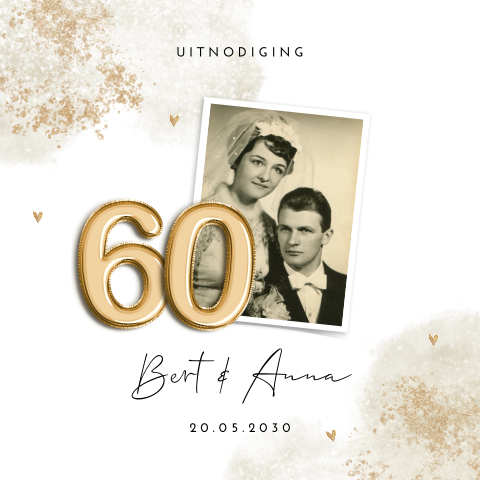 Jubileumkaart diamanten bruiloft met foto