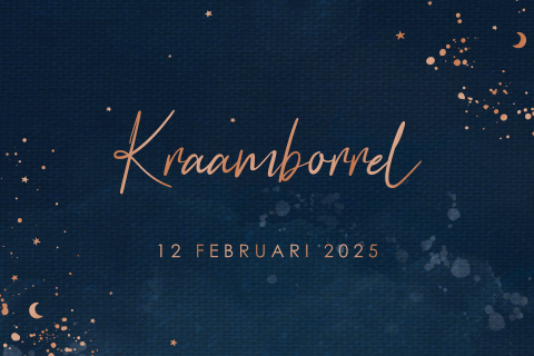 Stoer kraamborrel kaartje met sterretjes