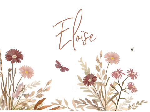Kinderkoffertje met naam en vintage bloemen