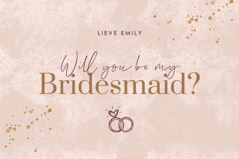 Getuige kaartje met watercolor will you be my bridesmaid?