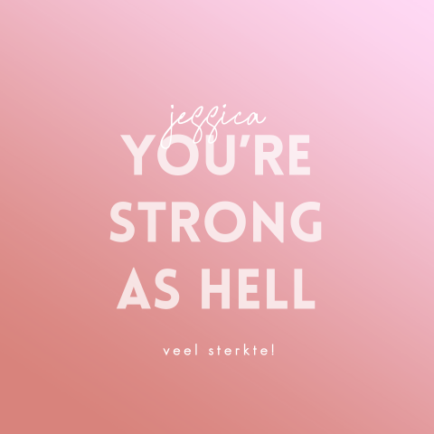 Wenskaart sterkte met powerful quote