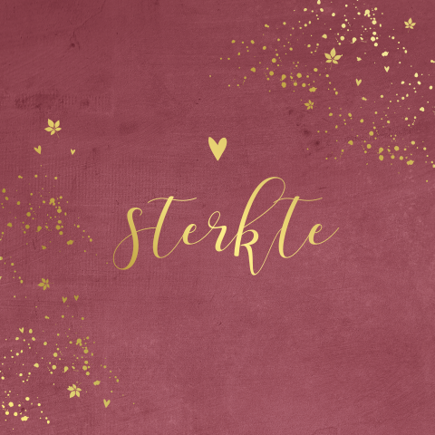Condoleancekaart met trendkleur en goudfolie spetters