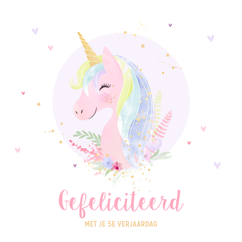 Felicitatiekaart verjaardag met unicorn