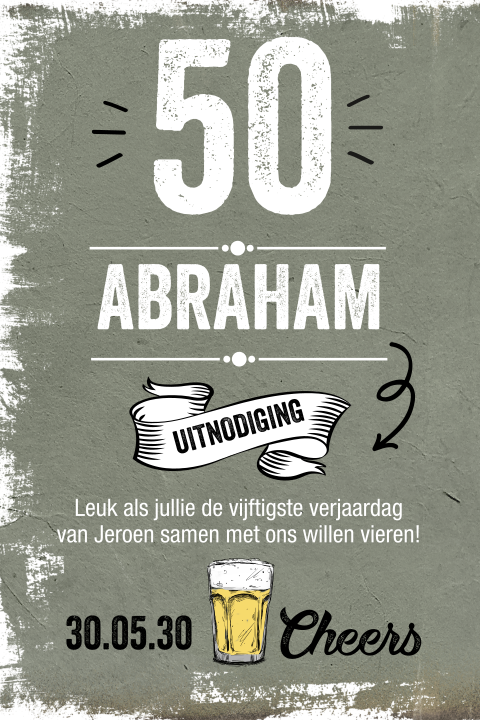 Uitnodiging 50 jaar abraham