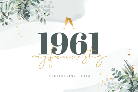 Originele uitnodiging met geboortejaar