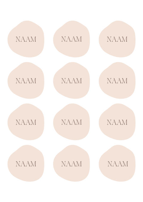 Naamkaartjes bruiloft organische vorm in neutrale kleuren