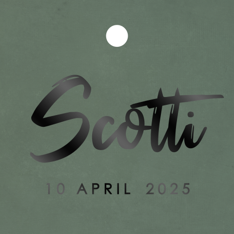 Doopsuiker labetje stoer met zwarte hoogglans