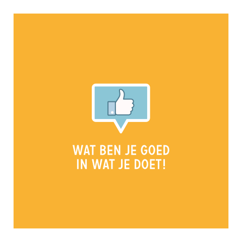 Zakelijke wenskaart compliment geel duimpje