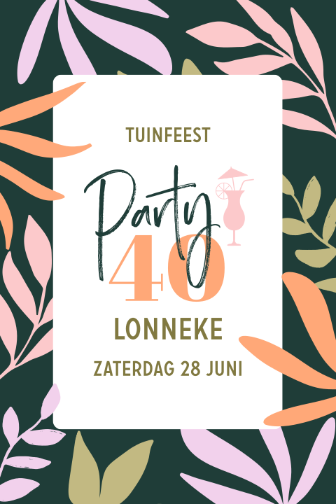 Originele verjaardag uitnodiging tuinfeest