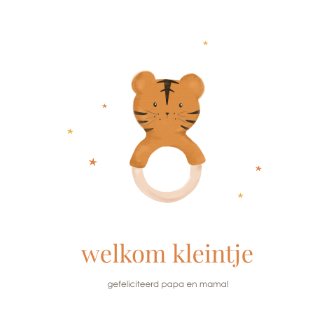 Wenskaart geboorte met bijtring