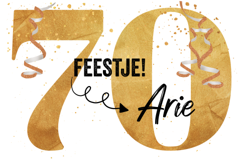 Originele uitnodiging verjaardag 70 jaar