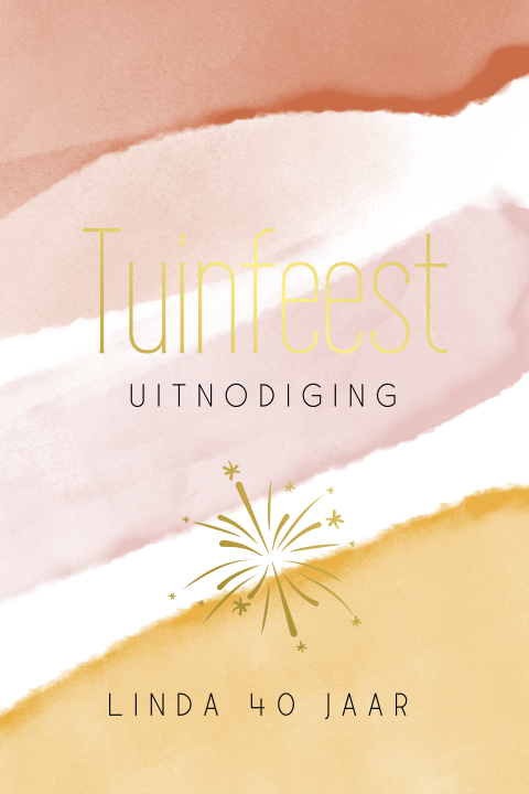 Tuinfeest uitnodiging met goudfolie