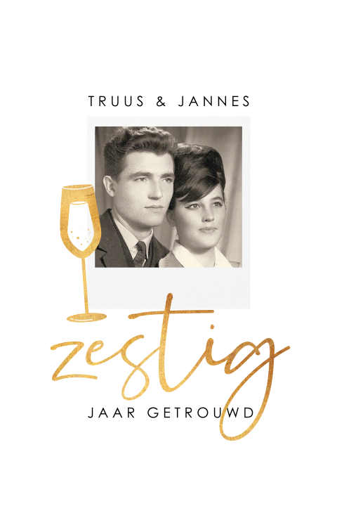 Uitnodiging diamanten bruiloft met foto