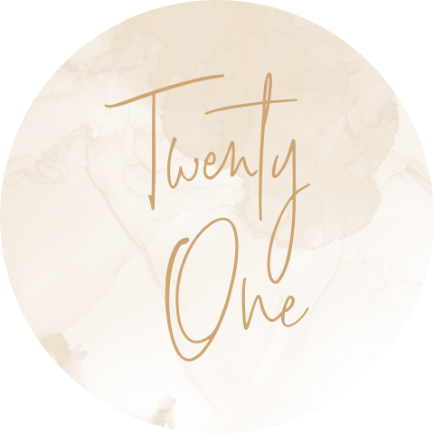 Sluitstickers rond met watercolor 21diner | 25 stuks