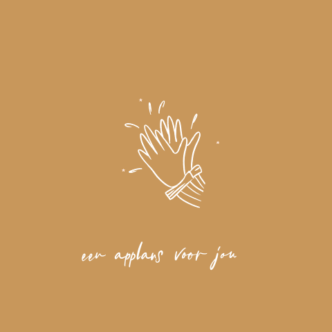 Wenskaart met illustratie, applaus voor jou!