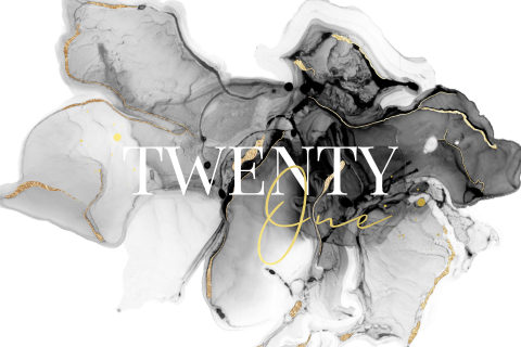 21 diner uitnodiging met goudfolie en watercolor