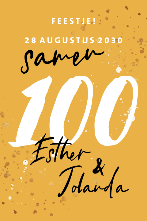 Kaart samen feest vieren met gouden spetters