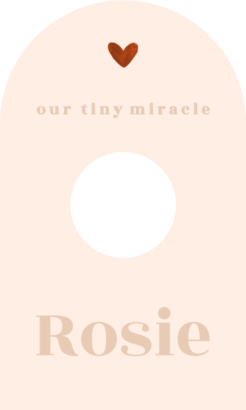 Boogkaartje peach kleurig met hartje