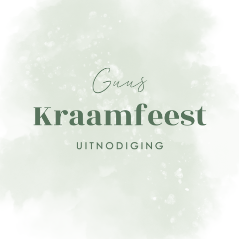 Klein kraamborrelkaartje met groene watercolor