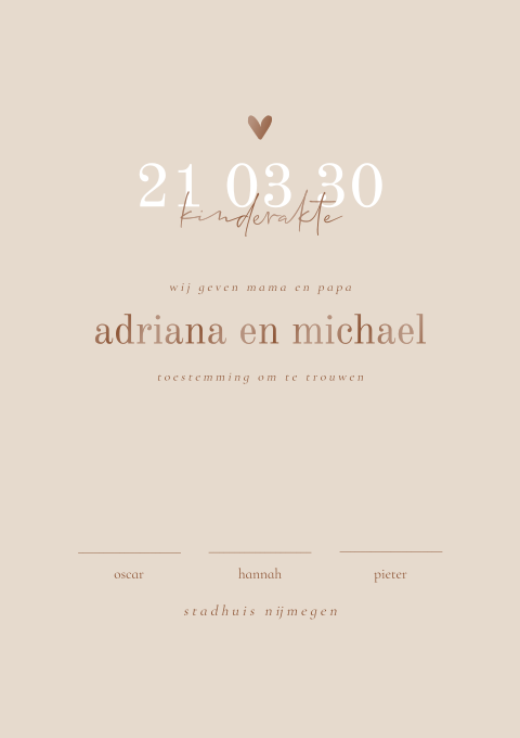 Stijlvolle kinderakte typografisch met hoogglans