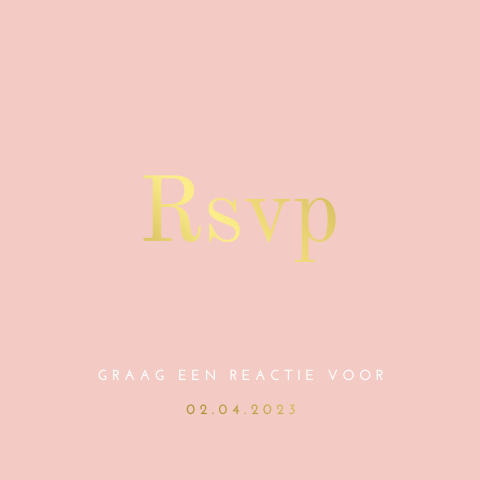Rsvp kaart stijlvol met echte goudfolie