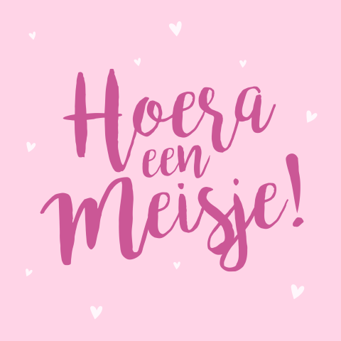 Wenskaart geboorte 'hoera een meisje'