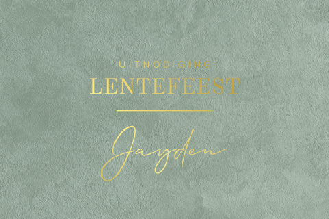 Uitnodiging Lentefeest met velvet look en goudfolie