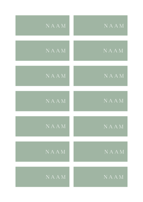 Naamkaartjes bruiloft in groen 