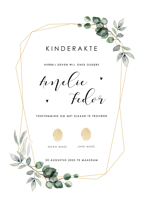 Botanische kinderakte met geometrische vorm