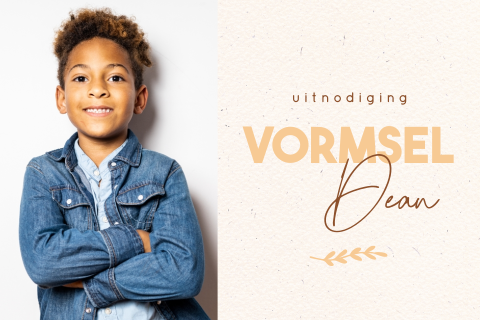 Uitnodiging Vormsel in neutrale tinten met foto