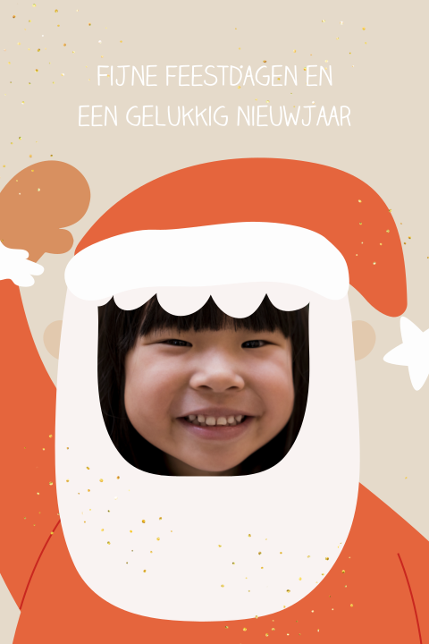 Kerstkaart foto met kerstman