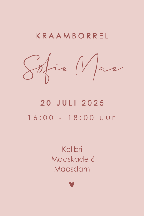 Kraamborrel uitnodiging geboorte meisje