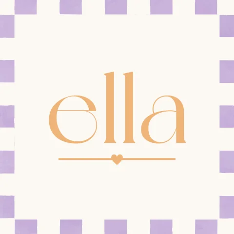 Geboortekaartje color blocking lila en oranje