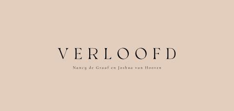 Verlovingskaart minimalistisch typografisch in beige